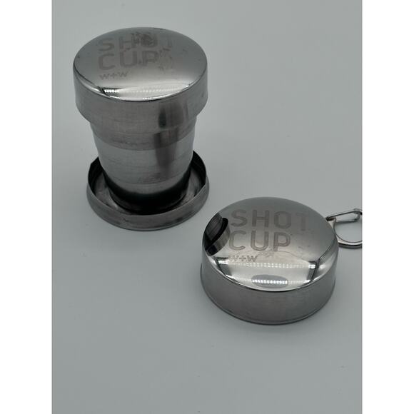 Stainless Steel Collapsible Cups for Traveling Shot Glasses with Lids Keychain - Picture 8 of 11
